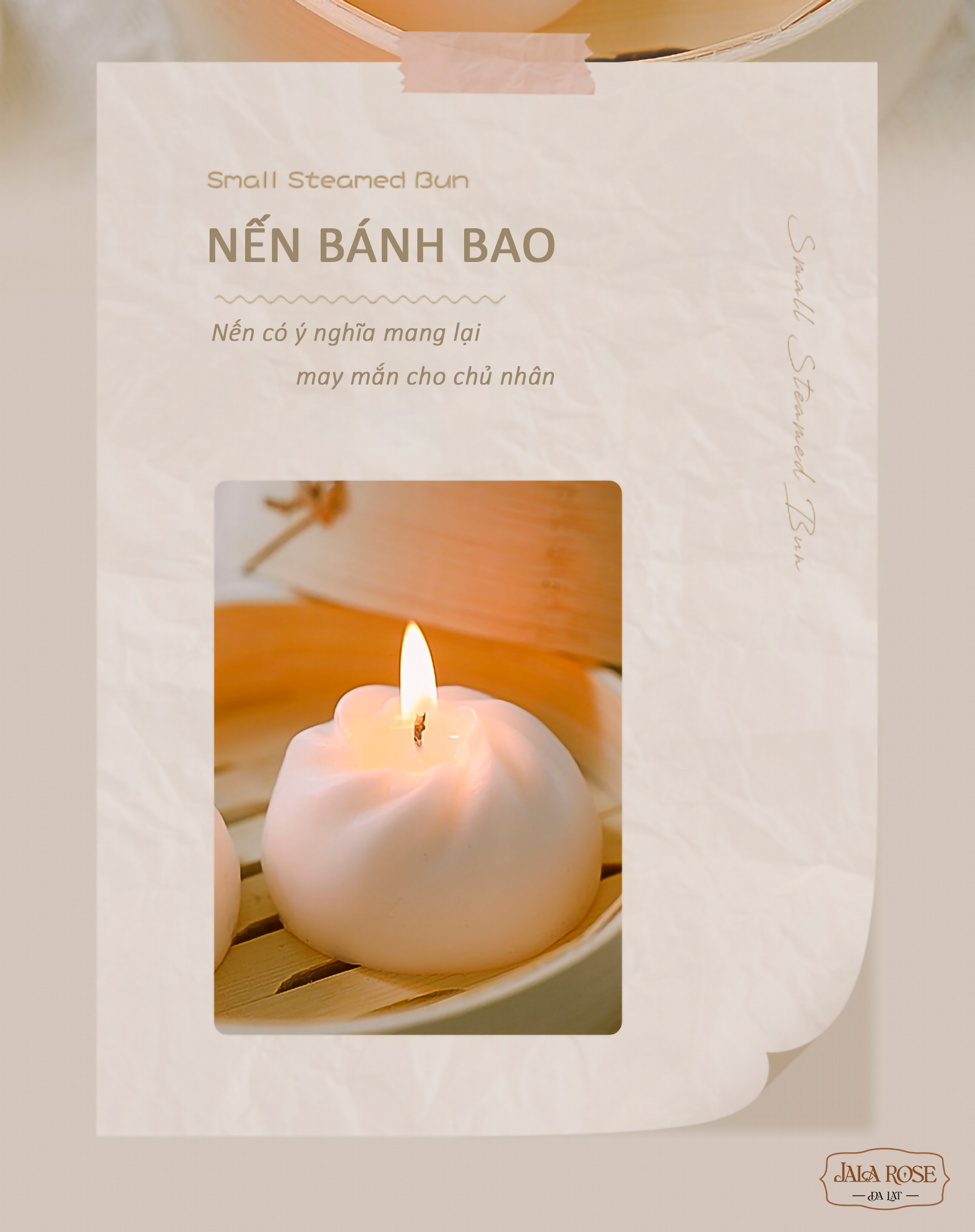 Nến thơm bánh bao-Jala Rose